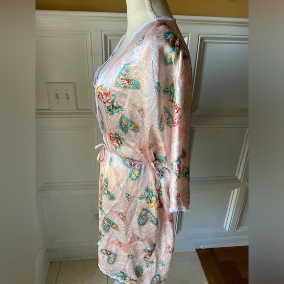 VTG AMELIA’S SET LINGERIE CHEMISE ROBE VALENTINE’S HEARTS ROSE LARGE - Picture 4 of 9